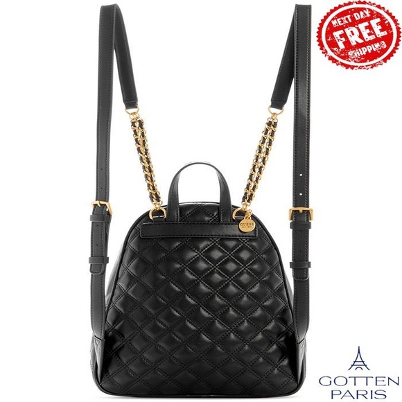 Small Double Compartment Quilted Backpack Black Women\'s Bag main image 5